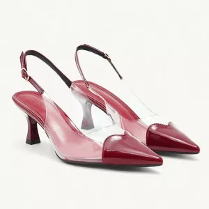 Closed-toe High Heel Sandals Clear Upper