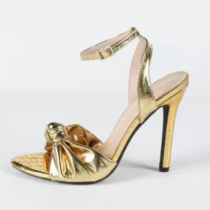 Open-toe High Heel Sandals-Gold