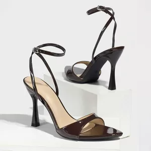 Open-toe High Heel Sandals-Rust